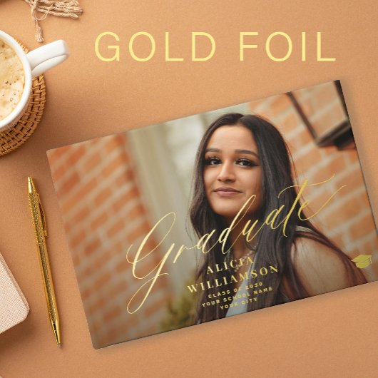 Abschluss Foto elegante Skript Graduiertenname Gästebuch