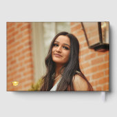 Abschluss Foto elegante Skript Graduiertenname Gästebuch (Rückseite)