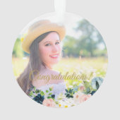 Abschluss | FOTO Elegantes Blumenblau und Gold Ornament (Rückseite)