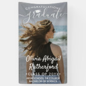 Abschluss Foto & Elegantes Jahr für weiße Skripte Banner (Vertikal)