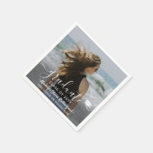 Abschluss Foto & Elegantes Jahr für weiße Skripte Serviette (Ecke)