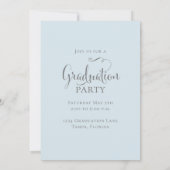 Abschluss Foto Elegantes Minimalistisches Skript B Einladung (Rückseite)