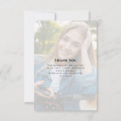 Abschluss Foto Elegantes Skript Dankeskarte (Rückseite)