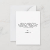 Abschluss Foto Elegantes Skript Vielen Dank Mitteilungskarte (Rückseite)