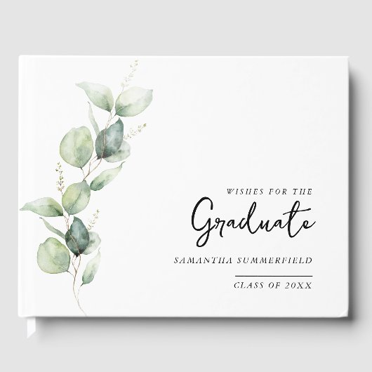 Abschluss Foto Eukalyptus Grad 2025 Gästebuch (Vorderseite)