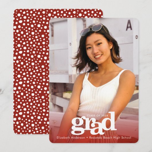 Abschluss-Foto fett, modern Ankündigung (Vorne/Hinten)