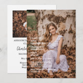 Abschluss-Foto für die Abiturienten Gratulation Einladung (Vorne/Hinten)