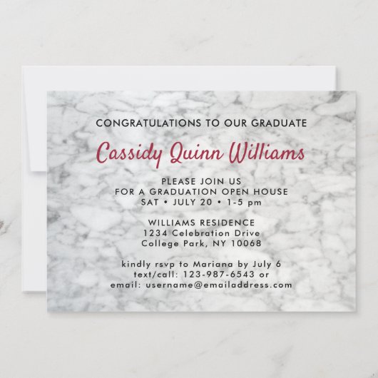 Abschluss-Foto für die Klassen Rot und Weiß Einladung (Rückseite)