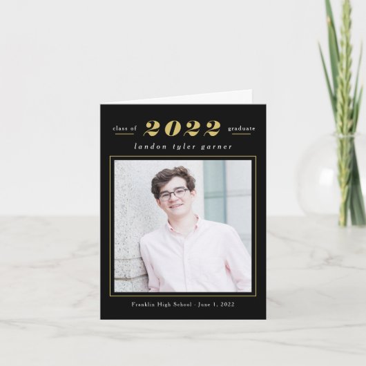 Abschluss-Foto für einfache Statistiken Danke Kart (Vorderseite)