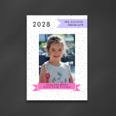 ABSCHLUSS-Foto für Mädchen vor der SCHULE Niedlich Einladung