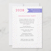 ABSCHLUSS-Foto für Mädchen vor der SCHULE Niedlich Einladung (Rückseite)