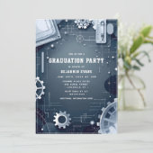 Abschluss-Foto für Schaltgetriebe Einladung (Stehend Vorderseite)