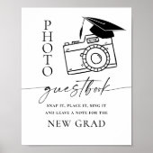 Abschluss Foto Gästebuch Elegant Minimalistisch (Vorne)