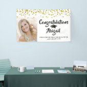 Abschluss Foto Gold Confetti Pinselschrift Banner (Messeveranstaltung)