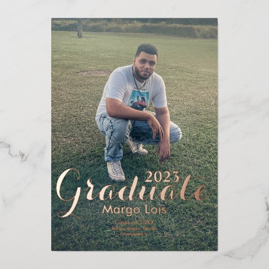 Abschluss Foto Gold Fettgepresste Folie Folieneinladung (Vorderseite)