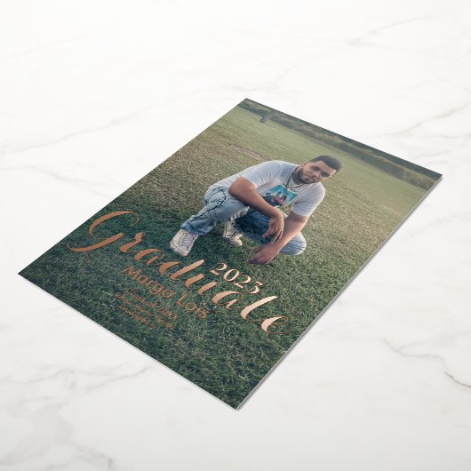 Abschluss Foto Gold Fettgepresste Folie Folieneinladung (Gedreht)