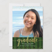 Abschluss Foto Gold Glitzer Drehbuch Ankündigung (Vorderseite)