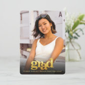 Abschluss Foto Gold kühne moderne Typografie Ankündigung (Stehend Vorderseite)