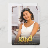 Abschluss Foto Gold kühne moderne Typografie Ankündigung (Vorderseite)