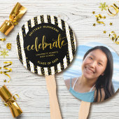 Abschluss Foto Gold Skript schwarzer Streifen Keep Fächer