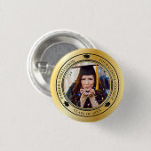 Abschluss Foto Gold Tone Grad Cap Jahr Button (Vorne & Hinten)
