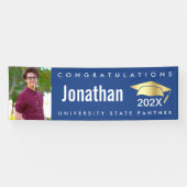 Abschluss Foto Goldmütze Moderne, schlicht blau Banner (Horizontal)