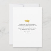 Abschluss Foto Goldtypografie fett modern Dankeskarte (Rückseite)