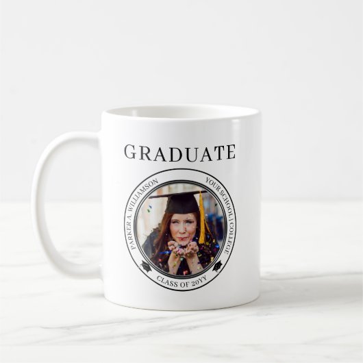 Abschluss Foto Grad Cap Klasse Jahr Graduate Kaffeetasse (Links)