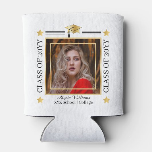 Abschluss Foto Grad Cap School | Jahr Keepake Dosenkühler (Rückseite)