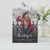 Abschluss Foto Grad Party 2025 Dankeschön Karte (Stehend Vorderseite)