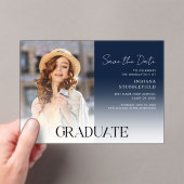 Abschluss Foto Grad Save the Date Acryleinladungen (Insitu (Handheld))
