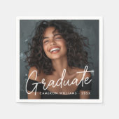 Abschluss Foto Graduiertenname Serviette (Vorderseite)