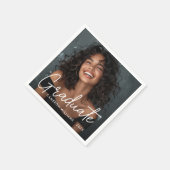 Abschluss Foto Graduiertenname Serviette (Ecke)