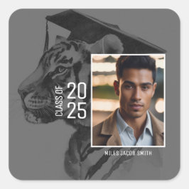 Abschluss Foto hinzufügen Quadratischer Aufkleber