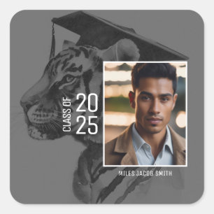 Abschluss Foto hinzufügen Quadratischer Aufkleber