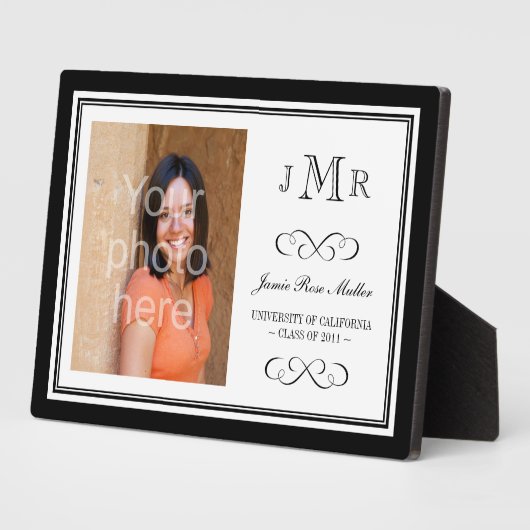 Abschluss-Foto in Monogramm-Klasse Fotoplatte (Seite)