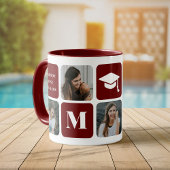 Abschluss Foto Instagram Collage Maroon Tasse