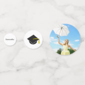 Abschluss Foto Jahr Name Tabelle Confetti Konfetti (Rückseiten)