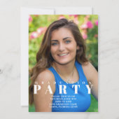 Abschluss Foto Kalligrafie Script Dunkelgrün Einladung (Rückseite)