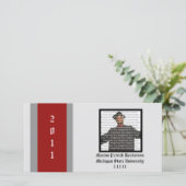 Abschluss-Foto-Karten der Red & Silver School Ankündigung (Stehend Vorderseite)