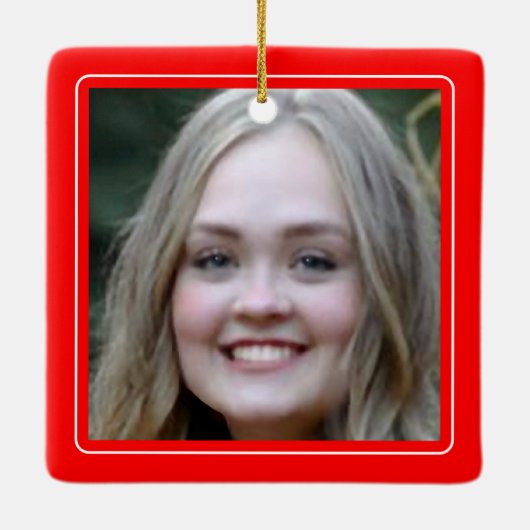 Abschluss Foto Keepake Keramik Ornament (Rückseite)