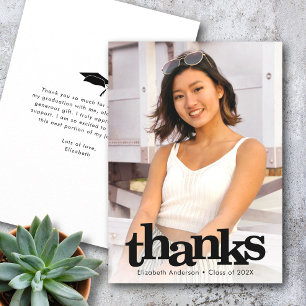 Abschluss Foto kühne moderne, einfache Typografie Dankeskarte