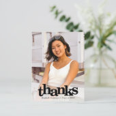 Abschluss Foto kühne moderne Typografie danke Postkarte (Stehend Vorderseite)