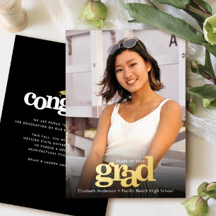 Abschluss Foto kühne moderne Typografie reales Gol Folieneinladung