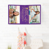Abschluss Foto Lila Gold Confetti Banner (Insitu)