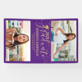 Abschluss Foto Lila Gold Confetti Banner (Horizontal)