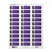 Abschluss Foto Lila Gold Weiße Rücksendeadresse (Vorne)