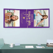 Abschluss Foto Lila und Gold Elegantes Banner (Messe)
