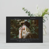 Abschluss Foto Line Art Dunkelgrau Folieneinladung (Stehend vorne)