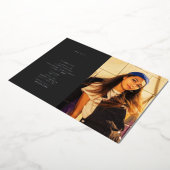 Abschluss Foto Line Art Grau Folieneinladung (Gedreht)